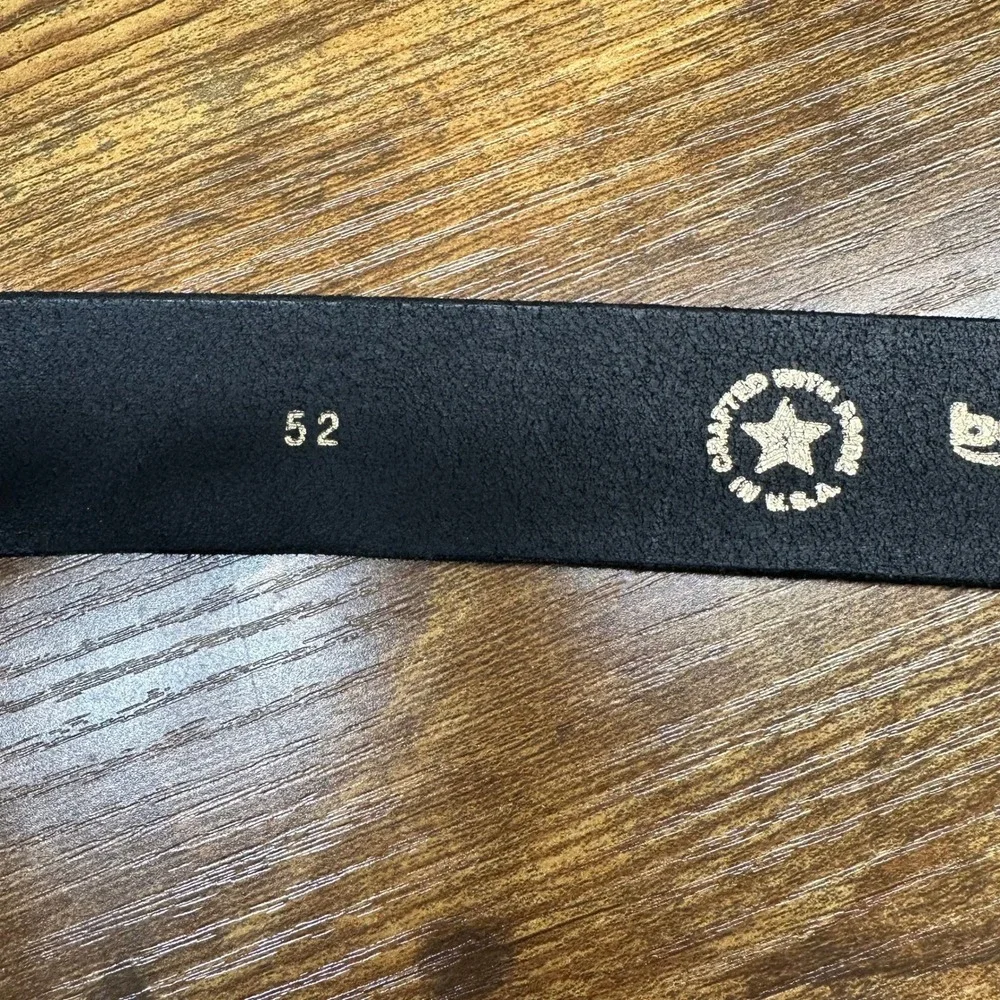Boston Leather 6606 Mens Belt Black Size 52 Made in USA Work Uniform Belt